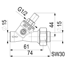 Schlösser Armaturen RUECKSCHLAGVENTIL, SCHRAEGSITZ AUSG.LOETVERSCHRAUB, DN15, LOET15