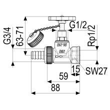 Schlösser Armaturen KESSELFUELLVENTIL, DN15 EING. SV M.KUK 3/4", AUSG. IG 1/2"