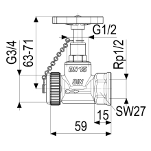 Schlösser Armaturen KESSELFUELLVENTIL, DN15 EINGANG K.U.K.3/4", AUSGANG IG1/2"