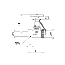 Schlösser Armaturen KESSELENTLEERVENTIL, DN20 EINGANG IG 3/4", AUSGANG K.U.K. 1"