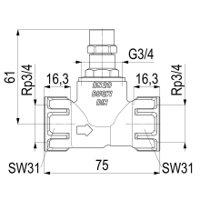 Schlösser Armaturen DURCHGANGSVENTIL, MUFFENANSCHL. O.E, ST.SP, STECKSCHL, DN20, IG3/4