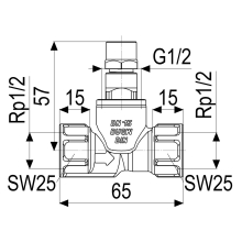 Schlösser Armaturen DURCHGANGSVENTIL, MUFFENANSCHL. O.E, ST.SP, STECKSCHL, DN15, IG1/2