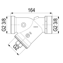 Schlösser Armaturen SCHMUTZFAENGER, AUSSENGEW.MULTI O.ENTL, DN50, AG2 3/8, DIN GEHAEUSE