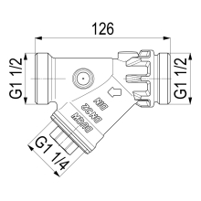 Schlösser Armaturen SCHMUTZFAENGER, AUSSENGEW.MULTI O.ENTL, DN32, AG1 1/2, DIN GEHAEUSE