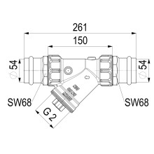 Schlösser Armaturen SCHMUTZFAENGER, PRESSANSCHL.IG O.ENTL, DN50 PRESS54, DIN GEHAEUSE