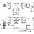 Alcadrain P156Z-G1 Doppelanschluss komplett G1"...