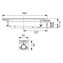 TECE L100 Ablauf Norm DN50, Auslauf seitlich, 0,8 l/s
