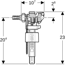 GE Typ 383 Füllventil, WA seitlich 3/8", Nippel aus Messing, für AP-SPK