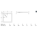 Bette L200 Stahl Brausewanne superflach 900x800x25mm...