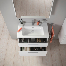 Badezimmermöbel D-Code 2.0 WTU Wandh. Schubk. 2, 784x555x460,Griff Chrom,Weiß Matt