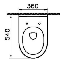 Vitra S100 Wand-Tief.-WC offene Befest. weiß Ausladung 540mm, spülrandlos