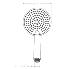 L100 Handbrause rund Air-Technik 1-strahlig d= 100mm chrom
