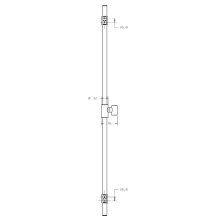 L100 Wandstange 1000 mm m Schlauch u Schieber 1,6m ru verchromt