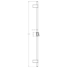 L100 Wandstange 1000 mm m Schlauch u Schieber 1,6m ru verchromt