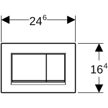 Geberit Sigma20 (ex Sigma30) BetPl., 2-M-Sp. Square, schw matt lack, Etc/schwarz