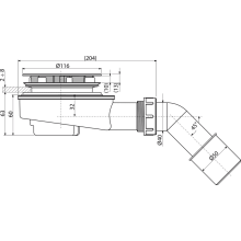 Alcadrain A491B Ablaufgarnitur für die Duschwannen, weiß glänzend Ø 90