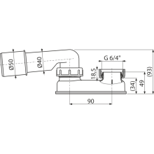 Alcadrain Geruchsverschluss G 6/4" × DN 40/50