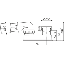 Alcadrain Geruchsverschluss A53-DN50 G 6/4" × DN 40/50