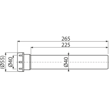 Alcadrain P212-DN40 Verlängerungsrohre für Kunststoff-Siphons DN 40, Länge 265 mm, Kunststoff, Weiß-Glanz