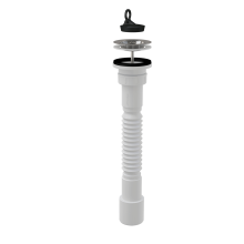 Alcadrain Flexianschluss Kunststoffmutter 6/4"×40/50 + Ablaufventil für die Spülbecken 6/4" mit einem Edelstahlgitter DN70