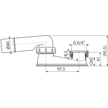 Alcadrain  Geruchsverschluss flach G 6/4" × DN 40