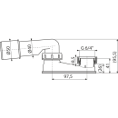 Alcadrain Geruchsverschluss flach  G 6/4" × DN...