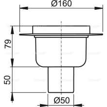 Alcadrain APV6000 Bodenablaufkörper DN50 mm – senkrecht