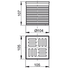 Alcadrain Bodenablauf Aufsatz, Rost 105×105 mm grau