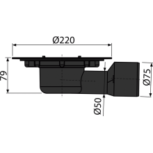 Alcadrain APV3000 Bodenablaufkörper DN50/70 mm – waagrecht