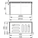Alcadrain Bodenablauf Aufsatz, Rost 105×105 mm