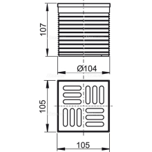 Alcadrain Bodenablauf Aufsatz, Rost 105×105 mm