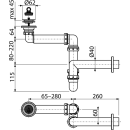 Alcadrain Raumsparsiphon DN 40 für die Waschbecken DN63
