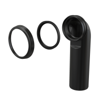 Alcadrain Abflussbogen 90° Slim für Wand-WC, DN 90 × DN 90, Länge 285 mm, PE, schwarz