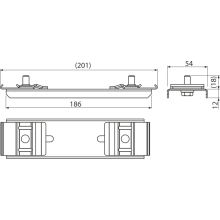 Alcadrain AS-P018 Schloss des Profils verlängert 186 mm Alcasystem