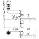 Alcadrain Raumsparsiphon für Spülbecken DN 40...
