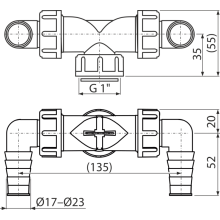 Alcadrain Doppelanschluss G1" / 17–23 mit Klappen