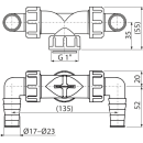 Alcadrain Doppelanschluss G1" / 17–23 mit Klappen
