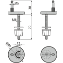 Alcadrain P179 Scharniere für A64, A66, A67, Dorn 6 mm