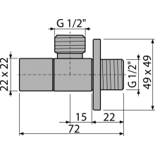 Alcadrain ARV004 Eckventil 1/2"×1/2", kantig