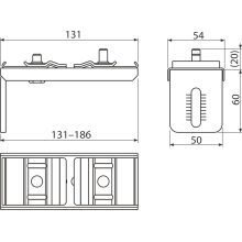 Alcadrain AS-P013 Verankerung der Profile doppelt 186 mm Alcasystem