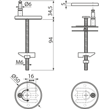 Alcadrain Scharniere mit die Montage von oben für A64SLIM, A67SLIM