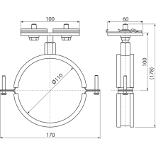 Alcadrain AS-P004 Abflussrohrhalterung DN110 für Alcasystem