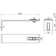 Alcadrain AS-P016 Verankerung der Profile, einfach 222 mm Alcasystem