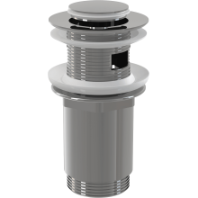 Alcadrain Ablaufventil für die Waschbecken CLICK/CLACK 5/4" Ganzmetal mit Überlauf, Kleiner Stopfen