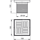 Alcadrain Bodenablauf Aufsatz, Rost 150×150 mm