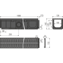 Alcadrain AVZ102-R501 Entwässerungsrinne 100 mm