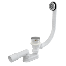 Alcadrain Badewanne Ab- und Überlaufgarnitur CLICK/CLACK, chrom 100 cm