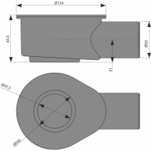 Alcadrain P138 Flacher Siphon DN 50 für Duschrinne APZ2012, APZ2022
