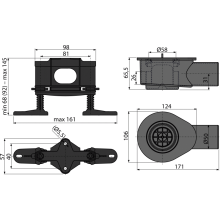Alcadrain APZ-S9 Flach Siphon DN 50 mit dem Set der verstellbaren Füßen