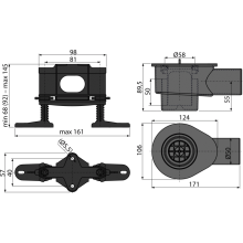 Alcadrain APZ-S12 Siphon DN 50 mit dem Set der verstellbaren Füßen